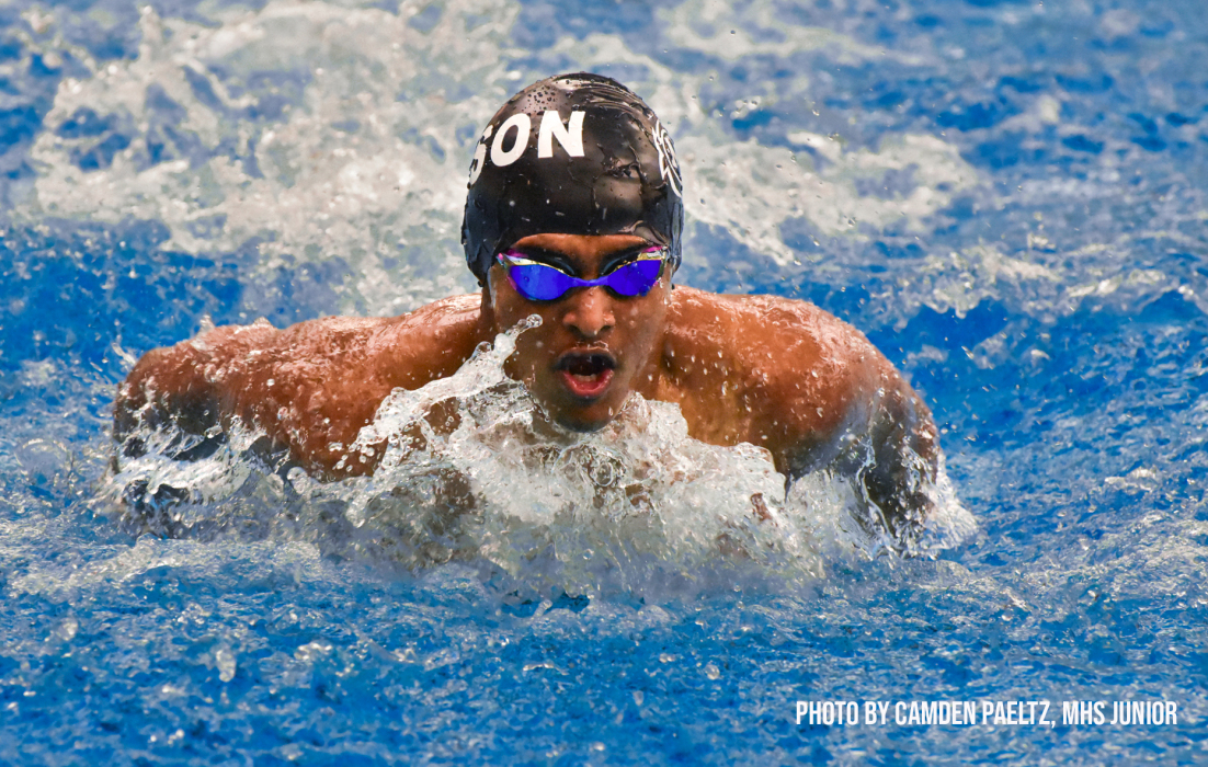 Male swimmer swimming